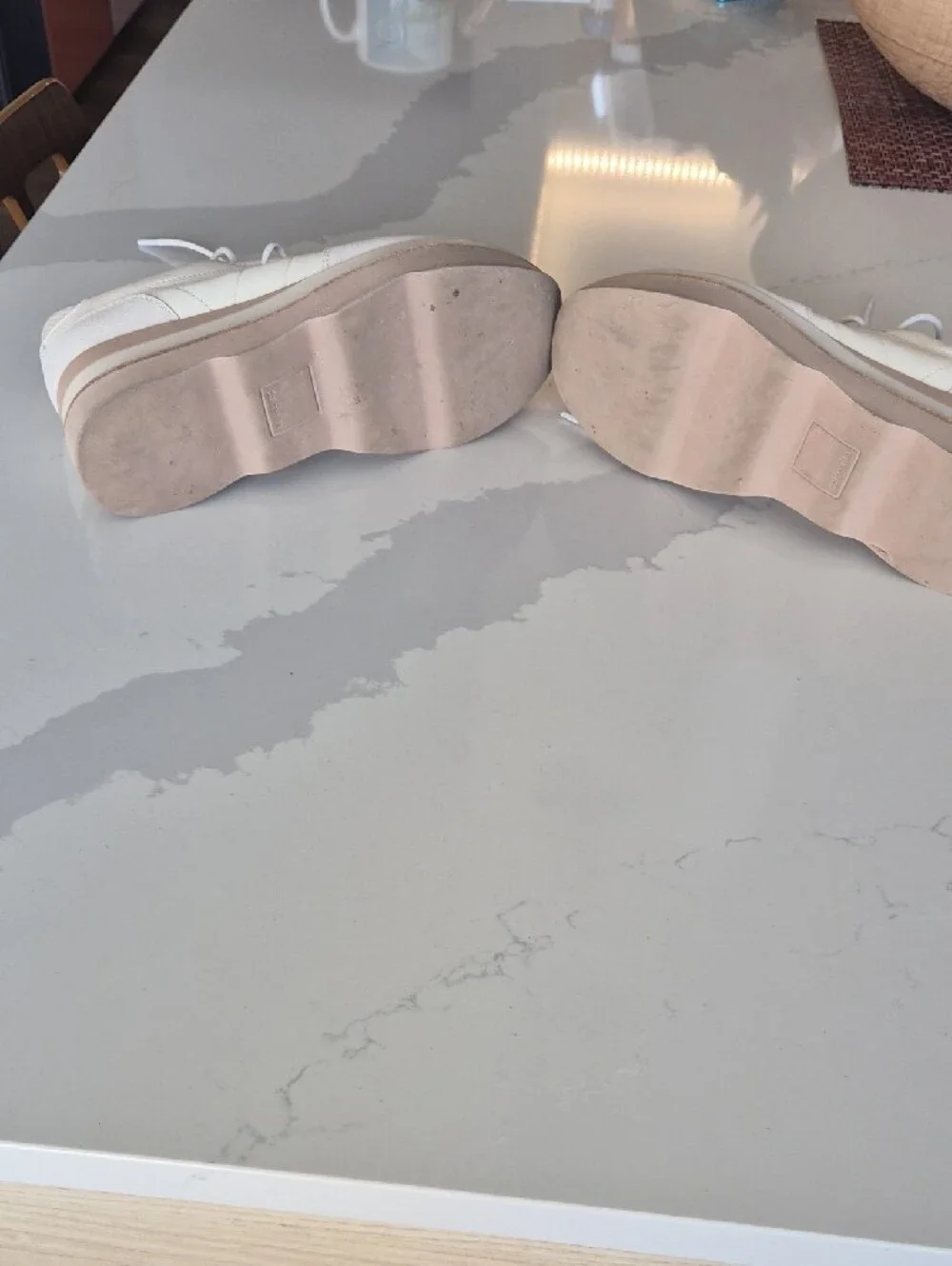 Dolce Vita Cream and Tan Platform Sneakers